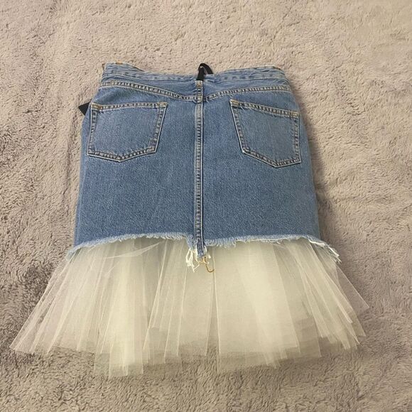 Ben Taverniti Unravel project reversible jean/ tulle skirt, size 25 - Picture 5 of 13